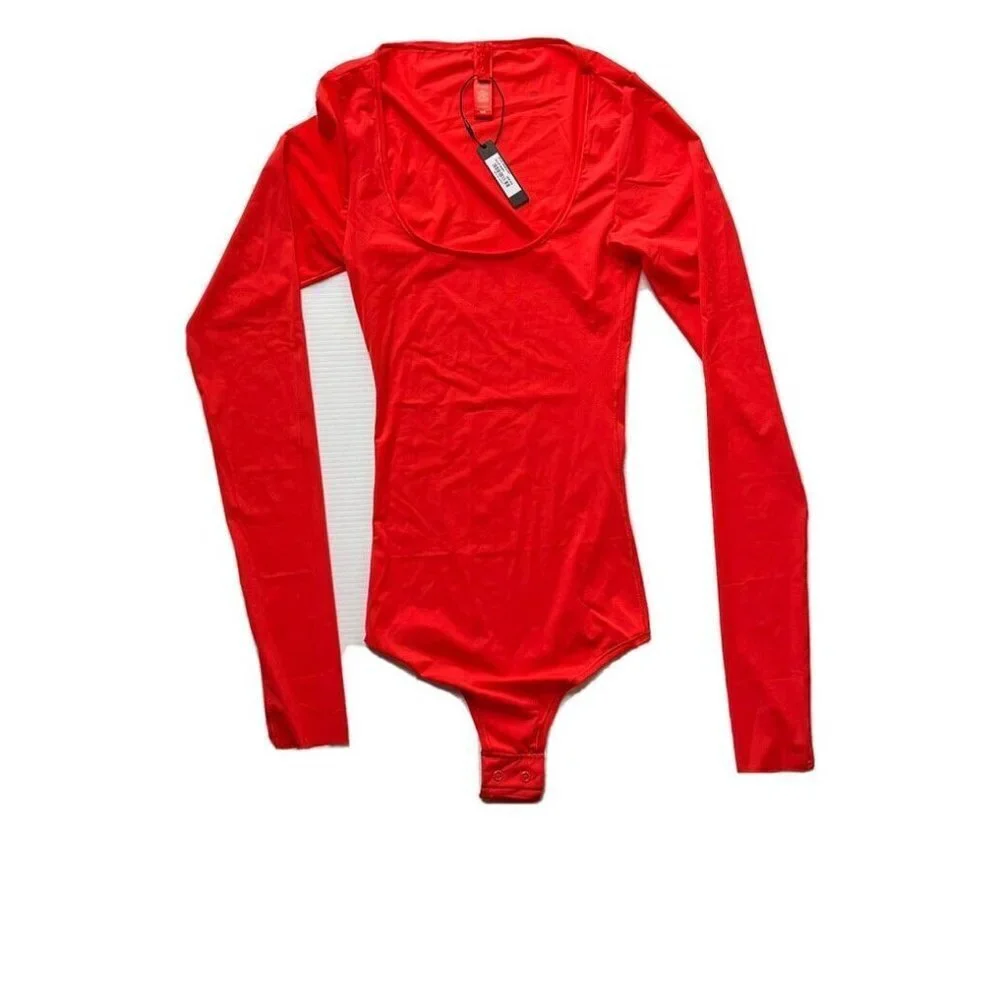 SKIMS Kim Kardashian Jelly Sheer Long Sleeve Bodysuit Size XXS - Picture 3 of 8